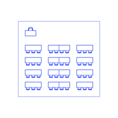 Layouts Classrooms Rows 3X4 Silhouette Svg Vector, Free Vectors File